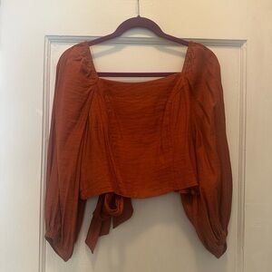 Rust Square Neck Women's Top